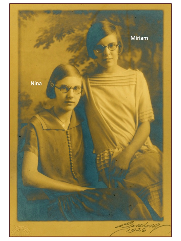 Slide 3: A portrait of Nina and Miriam from 1926. Nina is on the left and Miriam is on the right.